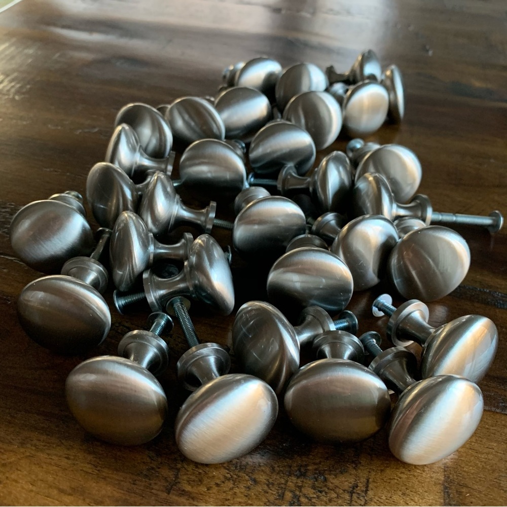 Kitchen Classic Round Cabinet Knobs   Satin Nickel 31 PCS